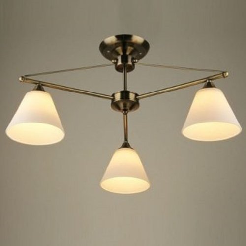 Люстра потолочная трехрожковая Мелодия Света Треугольник Е27 220В Медь фото Люстра потолочная трехрожковая Мелодия Света Треугольник Е27 220В Медь картинка